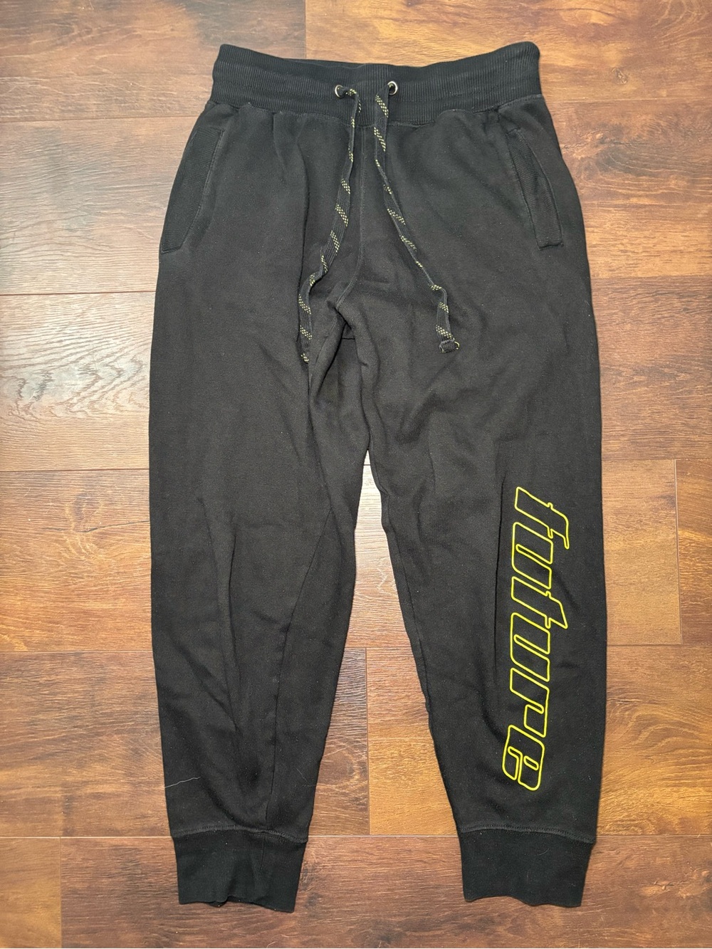 Ardene Black Jogger Sweatpants with Yellow 'future' Script